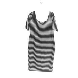 New. Cute Bodycon Black and White Striped Dress
